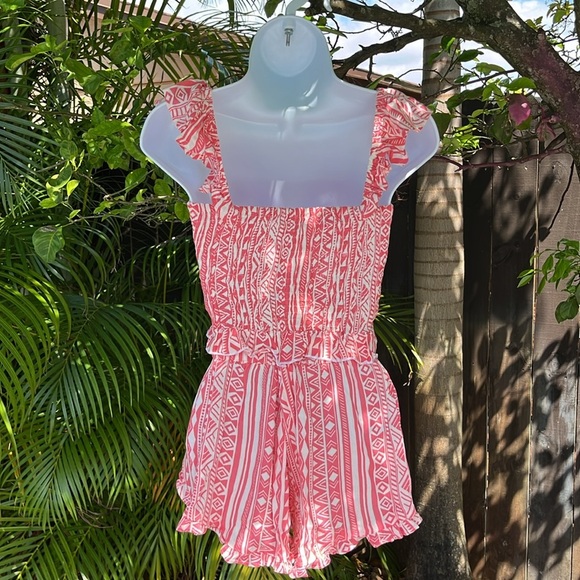 SALTY LEMON Tribal Print Cover Up Top & Shorts Matching Set size small - Picture 2 of 10